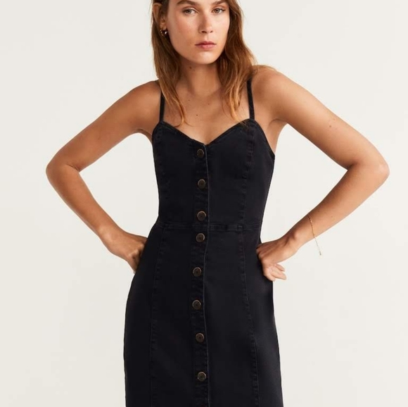 Mango Button Denim Dress - Picture 3 of 3